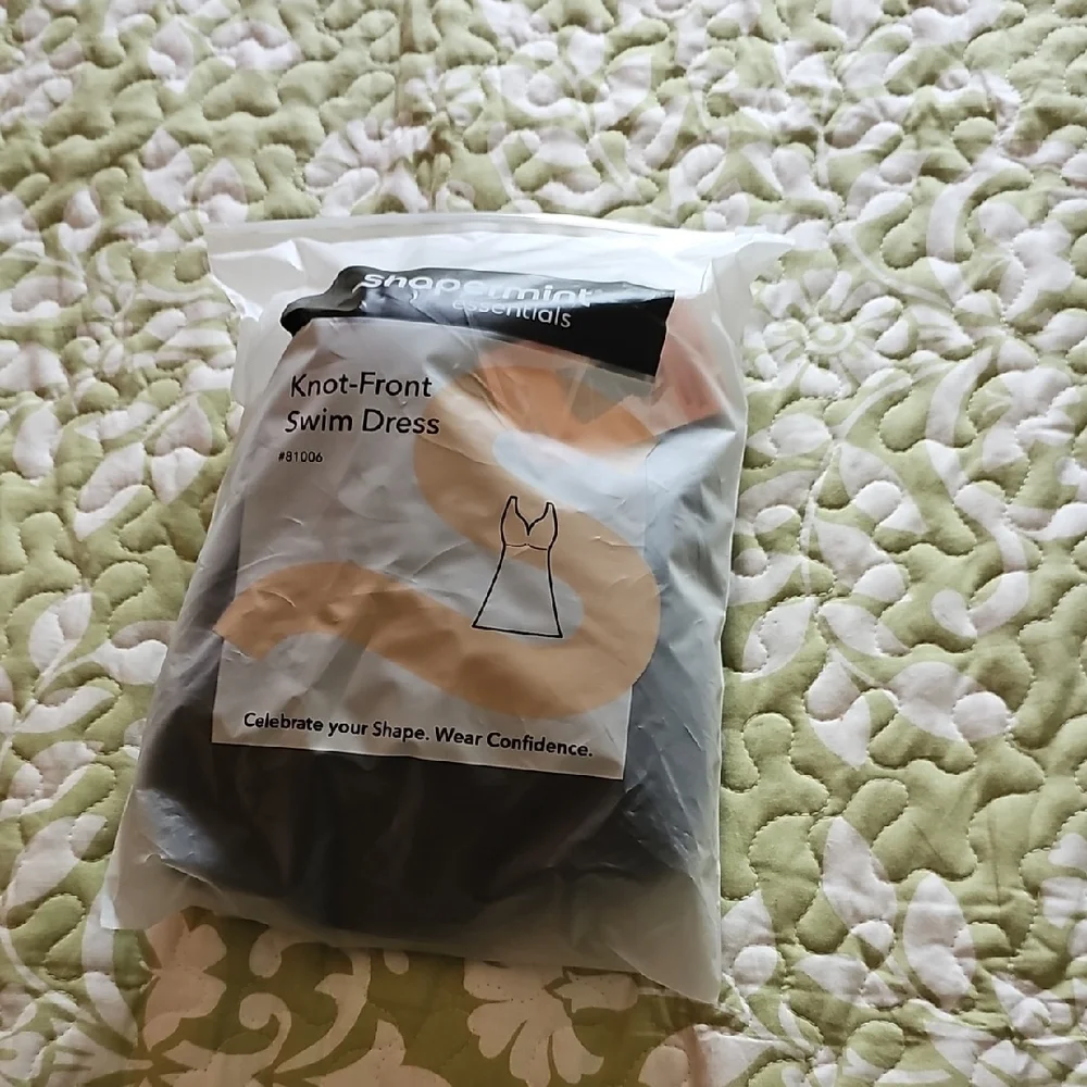 Shapermint Black Knot-Front Swim Dress - Picture 2 of 6